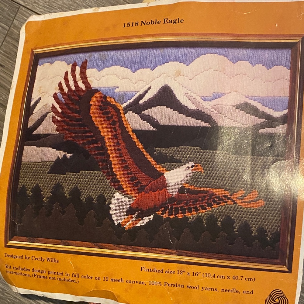 Majestic Eagle Wall Art Needlepoint Kit Vintage
